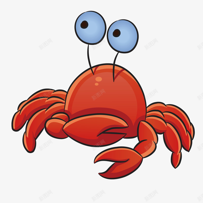 红色质感可爱海鲜螃蟹矢量图ai免抠素材_88icon https://88icon.com 可爱 海鲜 红色 螃蟹 质感 矢量图