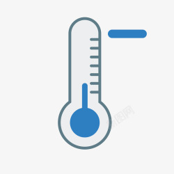 温度指示器蓝色温度计低温图标矢量图高清图片