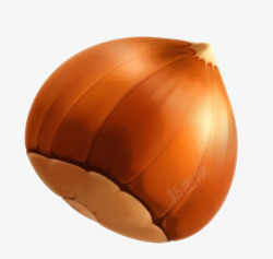 褐色简约板栗素材