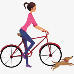 女生骑自行车素材