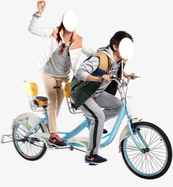 情侣人物骑车单车甜蜜嬉戏素材