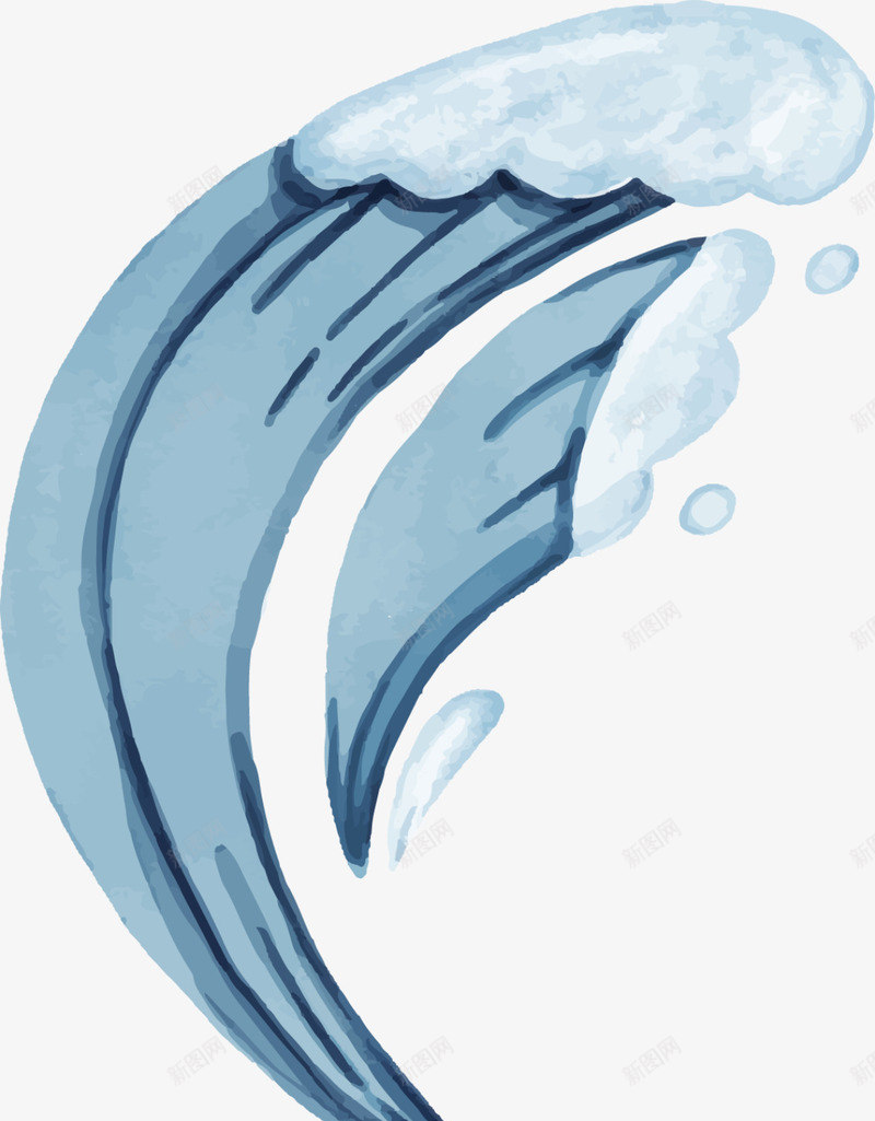 手绘蓝色汹涌海浪png免抠素材_88icon https://88icon.com 大海 手绘海浪 水彩 汹涌海浪 绘画 蓝色海浪