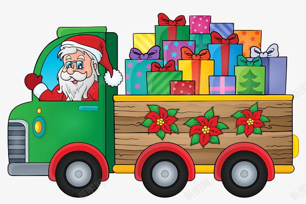 圣诞坐车的人png免抠素材_88icon https://88icon.com 兜风 卡通 圣诞老人 圣诞节 坐车的人 开车 手绘