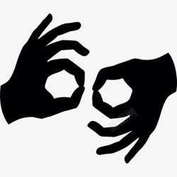 信号符号聋人手语图标高清图片
