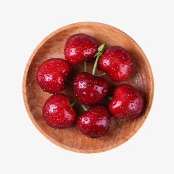 热带食物一碟可口的樱桃高清图片