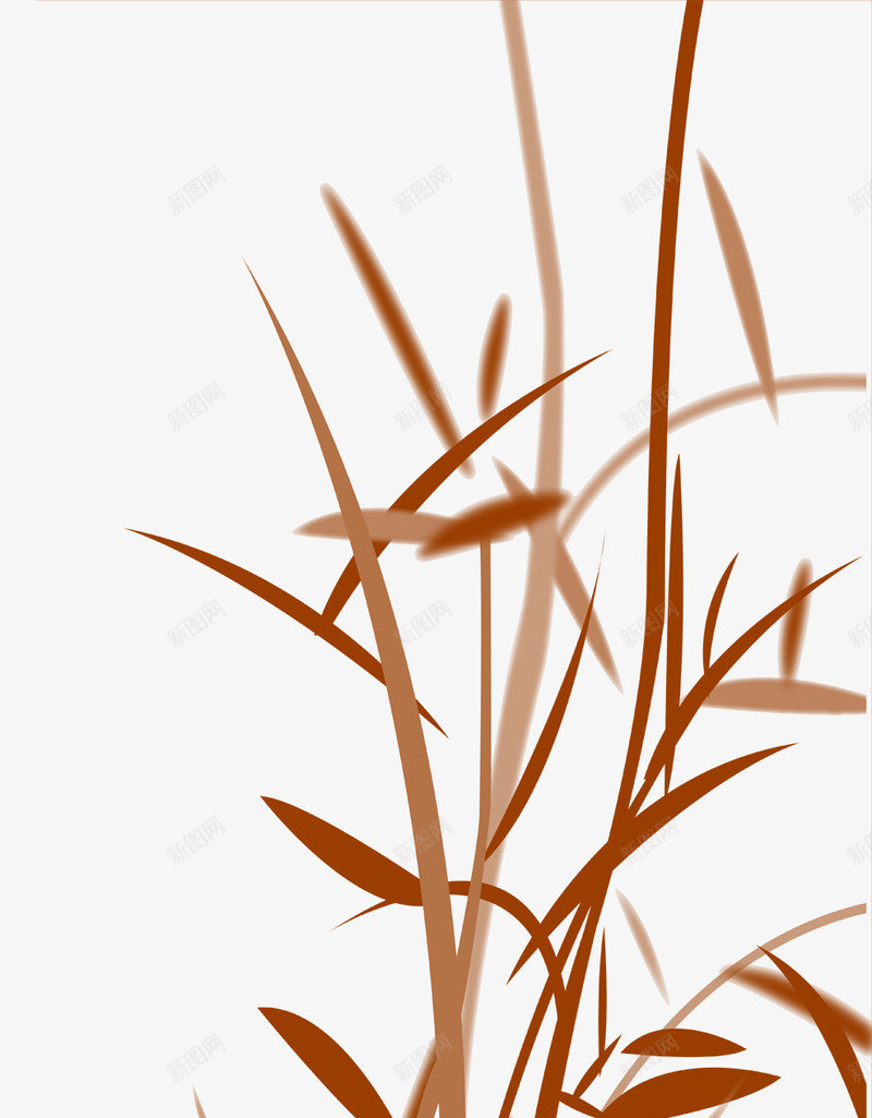 土黄色水墨竹叶叶子装饰png免抠素材_88icon https://88icon.com 叶子 土黄色 水墨 竹叶 装饰