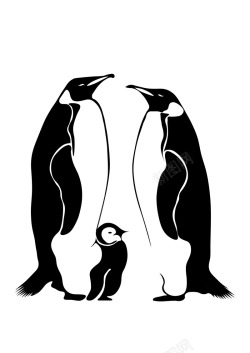 企鹅图案手绘几何线条企鹅元素高清图片
