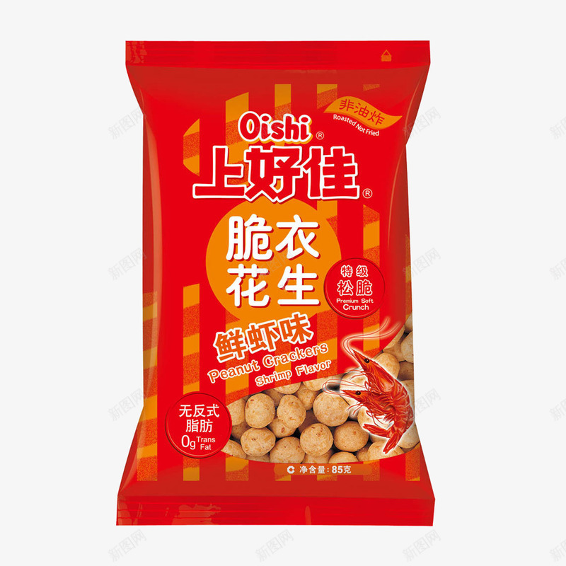 上好佳鲜虾味脆衣花生png免抠素材_88icon https://88icon.com 上好佳 休闲小食品 包装袋 海报宣传 花生 零食