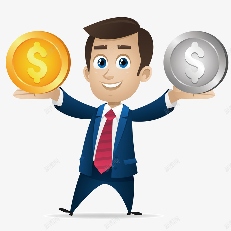 手托金币的商务金融人士png免抠素材_88icon https://88icon.com 卡通人物 商务 效果图 男人 金币 金融 银币