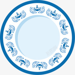 景德镇陶瓷圆盘矢量图素材