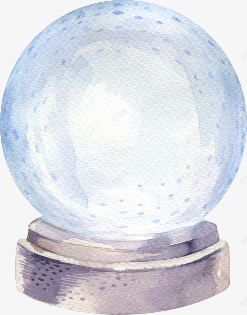 水彩透明水晶球图png免抠素材_88icon https://88icon.com 创意 卡通手绘 水彩 水晶球 蓝色 装饰 透明