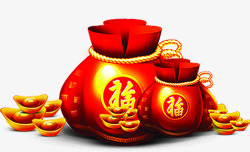 手绘中国风金子红包素材
