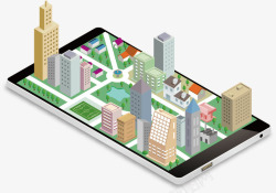 手机上的创意建筑高楼城镇都市地素材