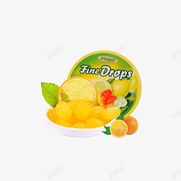 Woogie柠檬味水果果汁硬糖png免抠素材_88icon https://88icon.com 产品实物 德国 柠檬味硬糖 进口食品