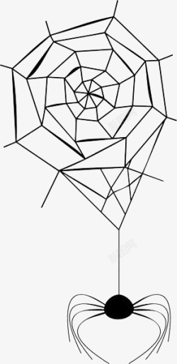 黑色手绘几何蜘蛛网素材
