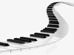 钢琴键盘楼梯钢琴键盘铺就的路线高清图片