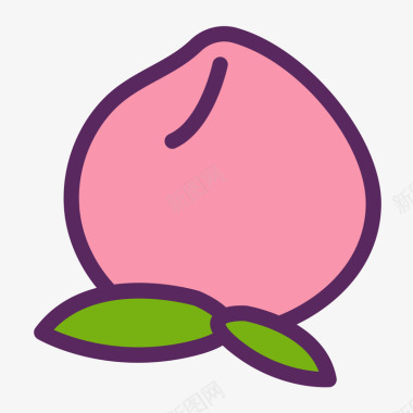 水果背景粉色手绘水蜜桃元素矢量图图标图标
