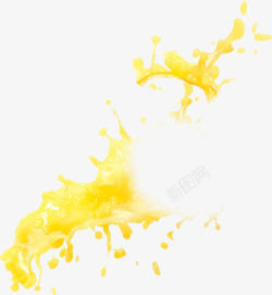 橙汁水果汁黄色液体飞溅果汁素材