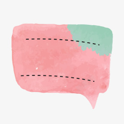 水彩绘动物粉色水彩绘对话框高清图片