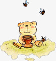 孤独小熊创意合成手绘水彩孤独的小熊高清图片