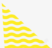 黄色波浪线条三角形素材