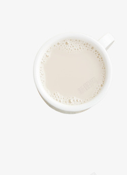 牛奶饮品俯视杯装牛奶气泡高清图片