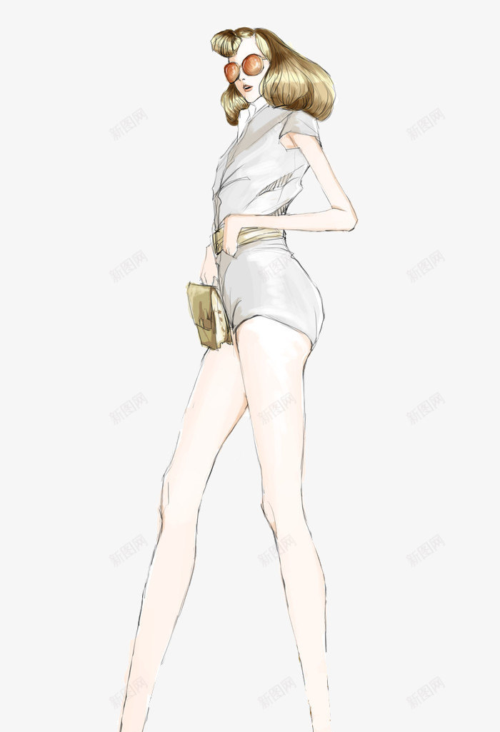 性感服装女模特插画png免抠素材_88icon https://88icon.com 手绘女装设计 时尚女装插画 时装设计插画