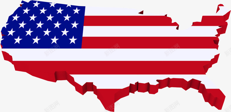 美国3d立体国旗地图png免抠素材_88icon https://88icon.com 3d的国旗 平面美国素材 美国的地图 美国的立体地图