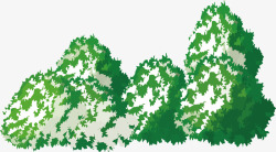 绿色树木厚雪矢量图素材