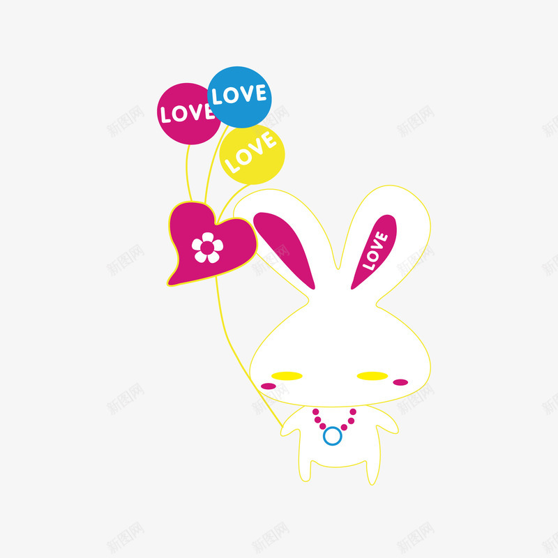 黄色描线的卡通小兔矢量图eps免抠素材_88icon https://88icon.com LOVE 兔子 卡通兔子 可爱的小兔 小兔 浪漫LOVE 爱情 矢量图