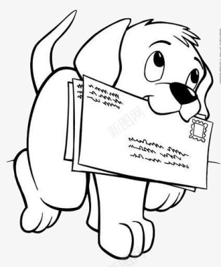 传统文化信图片卡通手绘简笔画小狗图标图标