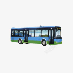大型公交车蓝色乘客素材