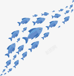 观赏蓝色水族馆鱼群矢量图高清图片