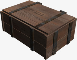 长条木制弹药箱红棕色弹药箱高清图片
