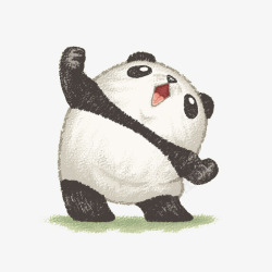 可爱梦幻城市弯腰的小熊猫高清图片