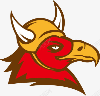 logo设计戴头盔的老鹰头像矢量图图标图标