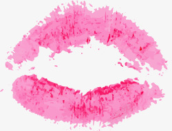 情人节粉色接吻红唇素材