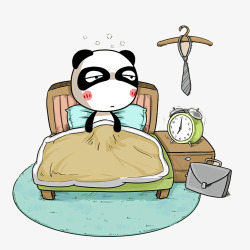 躺在床上的小熊猫素材