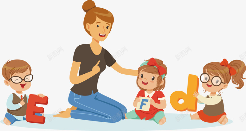 老师在教孩子识字png免抠素材_88icon https://88icon.com 儿童 卡通 头像 学生 幼儿园 教学 看图识字 老师 老师讲解 英文字母 讲解老师