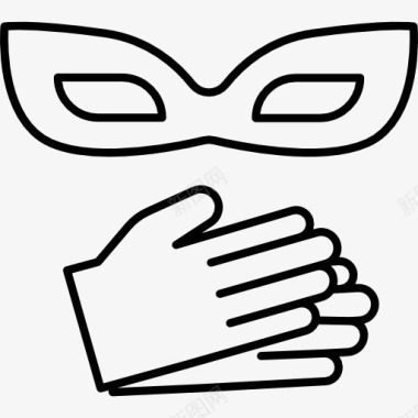 剧院口罩和手套图标图标