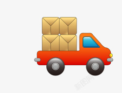 拉箱子的货车标志拉箱子的橘色货车高清图片