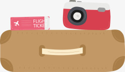 创意机票留学旅行创意箱包机票图标素矢量图高清图片