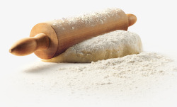 面粉擀面杖擀面团食物素材