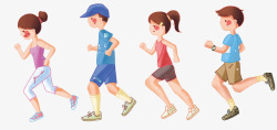 跑步的小人卡通手绘奔跑的人物高清图片