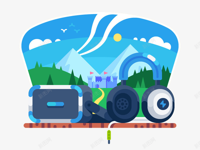 扁平化卡通元素png免抠素材_88icon https://88icon.com H5页面素材 卡通 卡通元素 扁平化 扁平素材 电商卡通 网页设计卡通 耳机 音乐