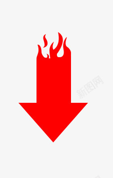 红色标签手绘红色火焰箭头图标图标