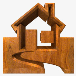 木屋顶木房子模型高清图片
