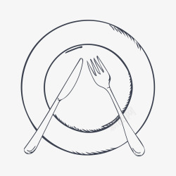 卡通小勺叉子手绘餐具高清图片