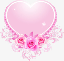 偏粉色爱心玫瑰海报背景七夕情人节素材