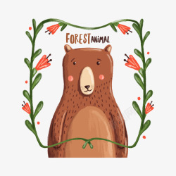 卡通可爱的森林动物矢量图素材